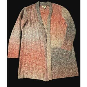 Style & Co Women Long Open Cardigan Sweater Ombre Pink Purple XS